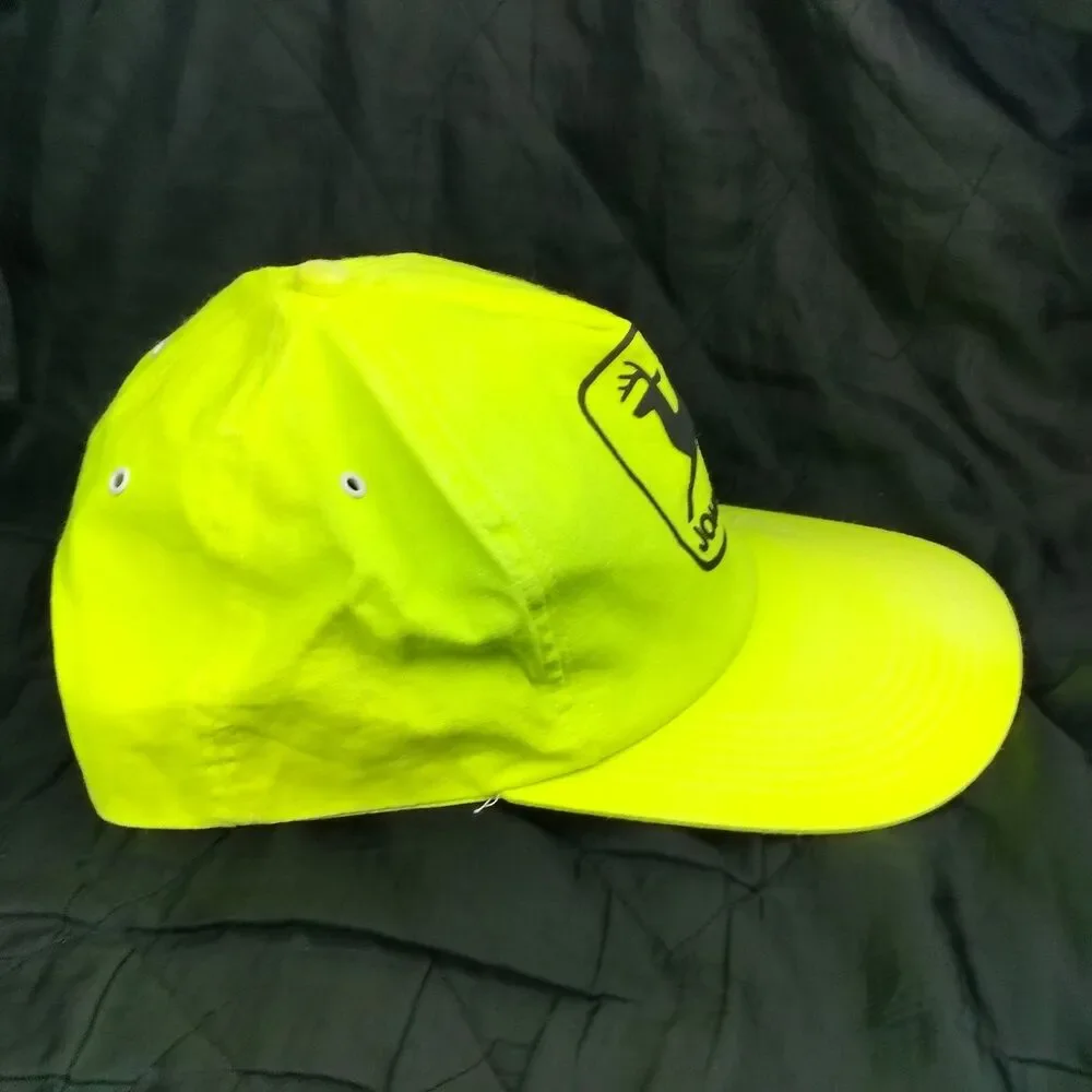 John Deere Hat Baseball Cap Men's Adjustable Neon Yellow K-Products USA